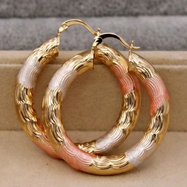 Brincos da moda redonda de ouro de ouro brincos de aro de cobre para mulheres 2023 Novo aniversário de aniversário de jóias vintage Presentes de festa de festas