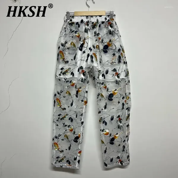 Мужские штаны HKSH Print Printing Organza Персонализируйте солнцепроберость на свободный фитинг.