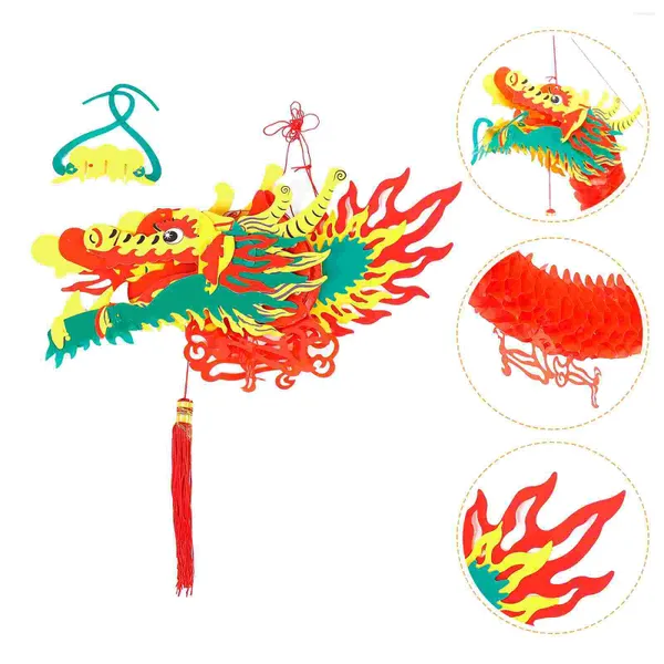 Figurine decorative Cinese Dragon Paper Decoration Festival Anno Ghirlanda Ornamenti per lanterna sospesa in plastica per la primavera