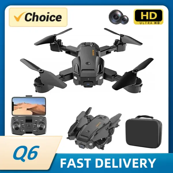 Drones KBDFA Q6 Drone Engel Kaçınma Uçak Hava Fotoğrafçılığı RC Helikopter Profesyonel Çift Kamera 3000m Quadcopter Oyuncak Hediyeleri