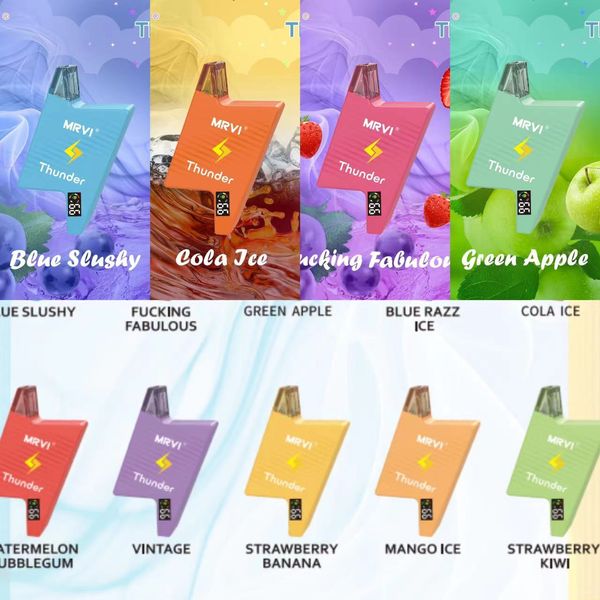 Vapes Tek Kullanımlık Puf Muz Mrvi Thunder 11000 Puflar E Sigara Al Fakher 2%3%5 Ekran Ekran Önceden Dolgu Kartuş Buharlaştırıcı Kalem