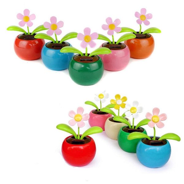 Intero-muqgew nuovo colorato colorato solare danzante fiore che oscilla ballerino animato giocattolo decorazione auto con fiori solare accessori2769