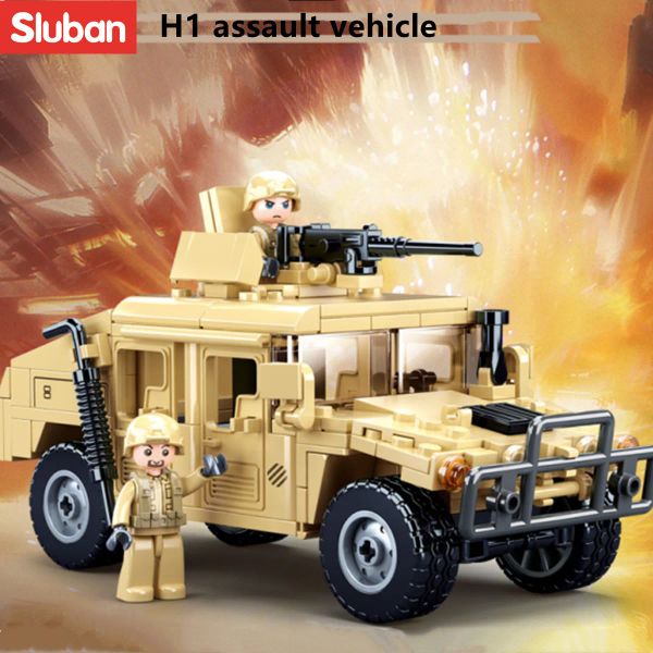 Blocks Sluban Bloord Block Bloord Army Army Hummer H2 военные серии 265 с.х. Кирпич B0837 Соединенные с ведущими брендами строительные комплекты