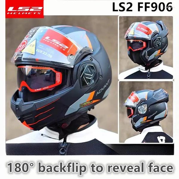 Motosiklet Kaskları LS2 FF906 ECE Tam Yüz Flip Modüler Çift Vizör Kask Dahili Lens Capacete Casque Casco Moto