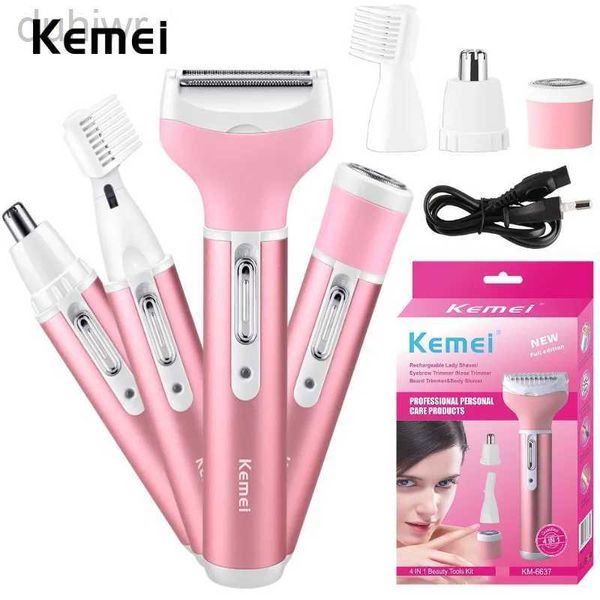 Epilator 4 in 1 Kemei Frauen Epilator Weibliche Augenbrauen -Trimmer Lady Rasierer für Haarentfernung Rasiermaschine Gesicht Depilador Bikini Depilatory D240424