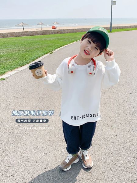 Tees Boys Underhirt Shirt Autumn e Winter Toddler Tshirt Longsleved Thirt addensato Bambini invernali per bambini Top Fashion Baby White White White