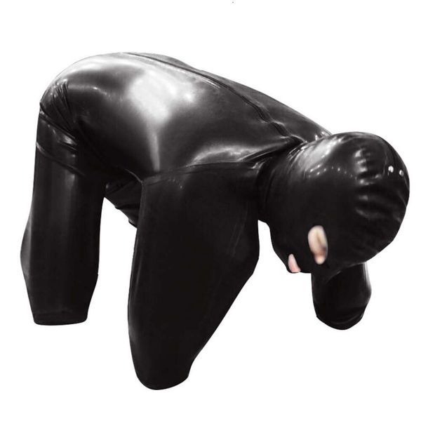 Männer Faux Leder Ganzkörperabdeckung Bodysuit nassen Look Jumpsuit Schwule Kostüm Dessous Latex DS Stage Erotik sexy enge Anzug F59