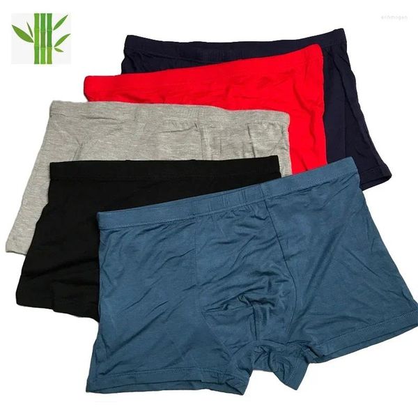 Underpants bunte ultra weiche bequeme Bambusfaser Unterwäsche Herren Boxer Blau Atmungsfreie Männer Größe XL-6xl 7xl Solid Calzoncillos