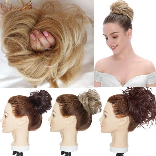 Chignon Snoilite Synthetic Screnchy Hair Bun com banda elástica banda bancada chignon hairpiece elegante updo acessórios para mulheres