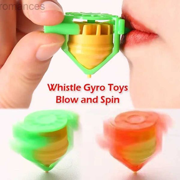 Toy de descompressão 5pcs Whistle giration top Toys soprando pressão de rotação giroscópio adulto adulto alívio do estresse de desktop Spinner Kids Novelty Puzzle Toy D240424