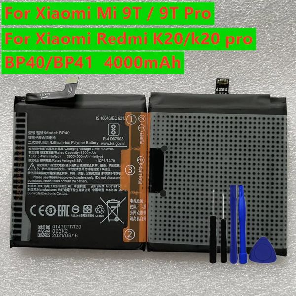 Meias novas bateria de alta qualidade de 4000mAh BP40 BP41 para Xiaomi Redmi K20 Pro K20Pro para Xiaomi Mi 9T Pro Mi9T Pro bateria