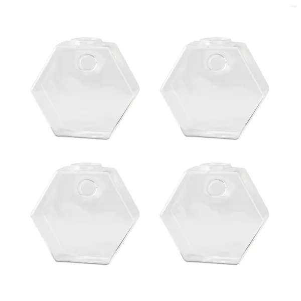 Vazolar 4pcs Duvara monte cam çiçek potları geometrik altıgen hidroponik bitki teraryum ev asılı dekorasyon