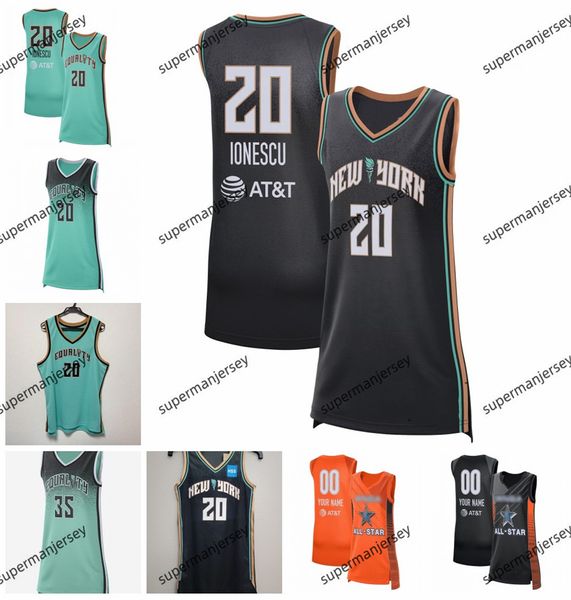 2024 All-Star New Women Basketball York Liberty Jersey 30 Breanna Stewart 20 Sabrina Ionescu 35 Jonquel Jones 22 Cortney Vandersloot 44 Betnijah Laney