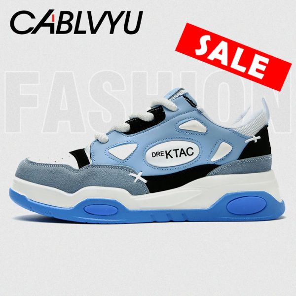 Stivali Cablvyu 2023 Nuovi uomini Scarpe in tela Canunine di moda coreana Scarpe studentesche versatili Scarpe di moda casual