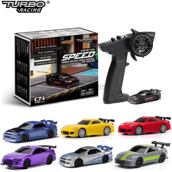 Racing elétrico/rc turbo 1 76 C64 C73 C72 C74 Drift RC Car com Radio Giroscópio Completo de Controle Remoto Toys RTR RTR para crianças e adultos 240424