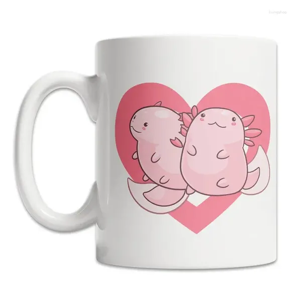 Canecas Axolotl Coração MUG I Love Axolotls Coffee Cute Gift Idea Amante