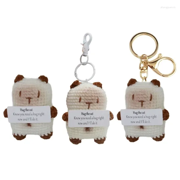 Schlüsselanhänger Siamese Schlüsselbund handgefertigt gestrickte Anhänger Hänge Orament Keyring Rucksack Dekoration Schmuck für Frauen