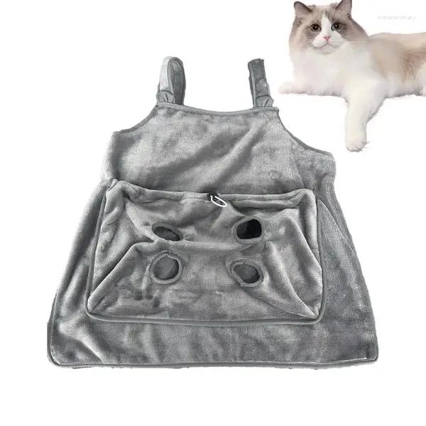 Cat Carriers Schürze, um warme Tragetasche Koralle Fleece Fleece ein verstellbares Taschengrößenträger Kätzchen für die Reise zu halten