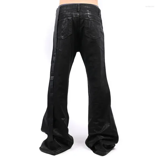 Мужские брюки нишевые дизайнерские стиль в стиле воска с черными повседневными брюками для мужчин