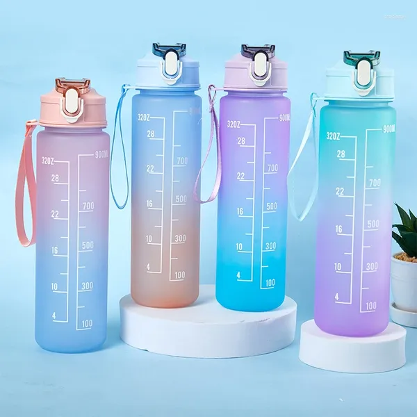 Bottiglie d'acqua Drink per studenti a bottiglia da 900 ml con brocche di fitness di gustness in plastica in plastica di plastica