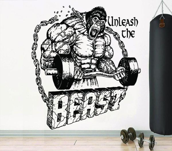 Wall Stickers Gym Decal Decalt Decoration Workout Gorilla Sticker Motterter Bedroom Fan8694721