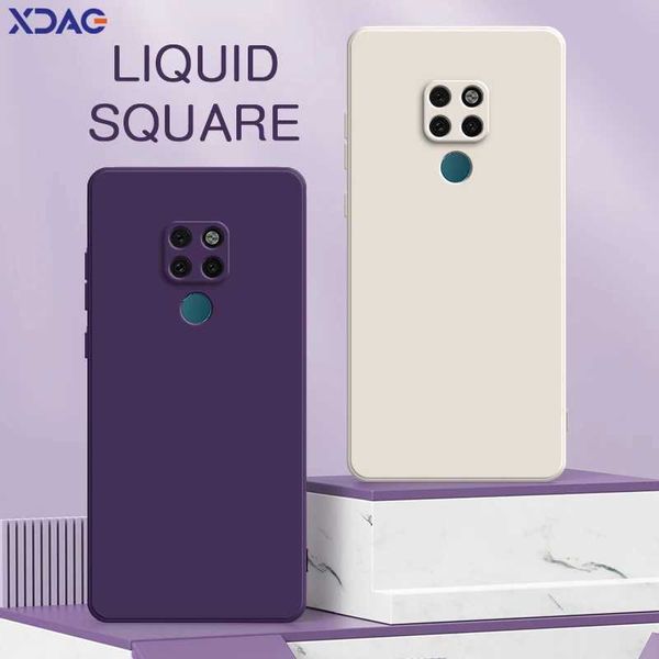 Случаи сотового телефона Soft Candy Phone Case для Huawei Mate 20 Pro X Square Liquid Silicone Back Funda Mate204pro Mate20x Fashion Coque 240423