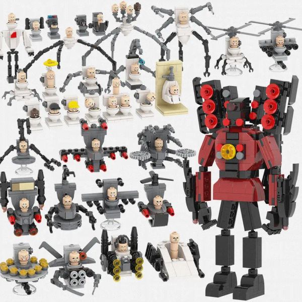 Blocchi mooxi skibidi set di toilette moc game game super titan corps vs monitor man action figures builds blocks toys toys compleanno regali