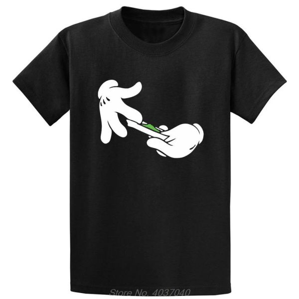 T-Shirts Lustige Mikey Hände rollen stumpfen gemeinsamen Pot Gras 420 Herren Unisex T-Shirt Cooler Freizeitstolz T-Shirt Männer Unisex New Fashion Fash