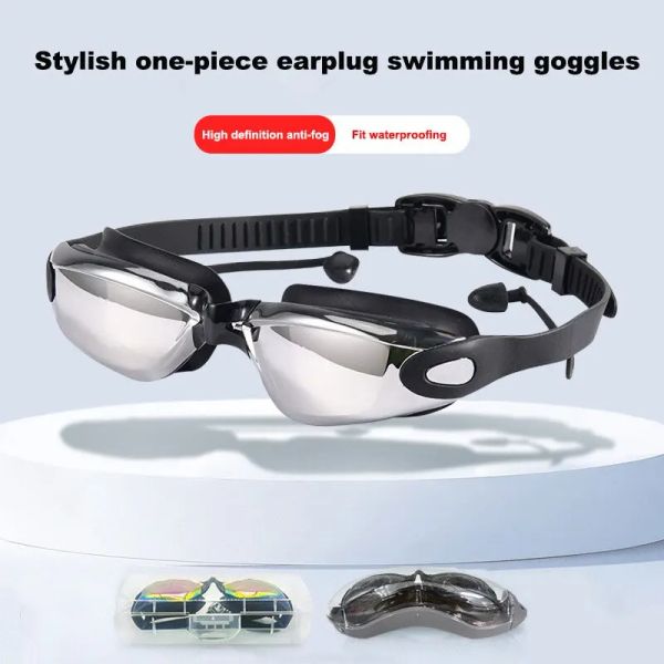 Accessoires Neue professionelle Erwachsene Antifog -UV -Schutzlinsen Männer Frauen Schwimmbrillen wasserdichte Verstellbare Silikonschwimmbrille Schwimmen