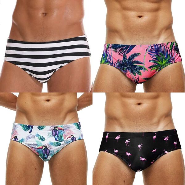 Costumi da nuoto da uomo per maschi estivi pantaloncini da bagno slip beach sexy rimuovere la stampa traspirante con bermudas mascolina nuotare ming