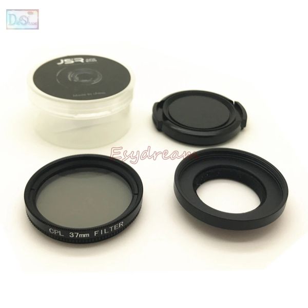 Accessori 37 mm Filtro CPL + Adattatore ad anello + Kit di tappo lente 3in1 set per Xiaomi Yi Xiaoyi II 4K 4K + Plus Action Cam Accessori 37 mm