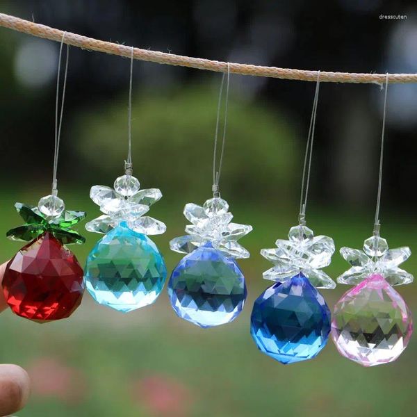 Dekoratif figürinler 1pcs chakra kristal suncatcher feng shui top prizmaları kolye asılı kristaller ev düğün dekorasyon