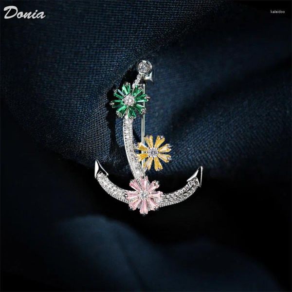 Broches Donia jóias moda requintada broche de alta qualidade Ancoradouro Acessórios de casaco de mulheres