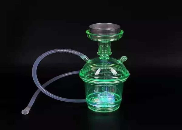 Conjunto de xícara de narguilé portátil com luz LED Light Travel barata chicha plástico sheesha portátil pequeno carro de varejo copo de copo shisha com l2371153