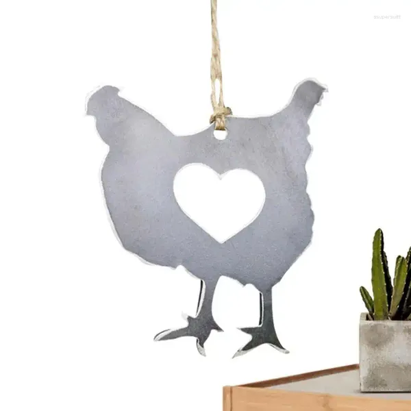 Estatuetas decorativas pendentes de decoração de parede de animais de fazenda para a cozinha Ironwork Hollow Heart Design não facilmente deformado