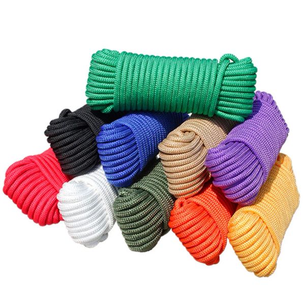 Paracord Dia.6mm Paracord Ganyard Rope Survival Cord Parachute One Core Solid per la corda da crampe da campeggio esterno Escuimento del braccialetto fai -da -te