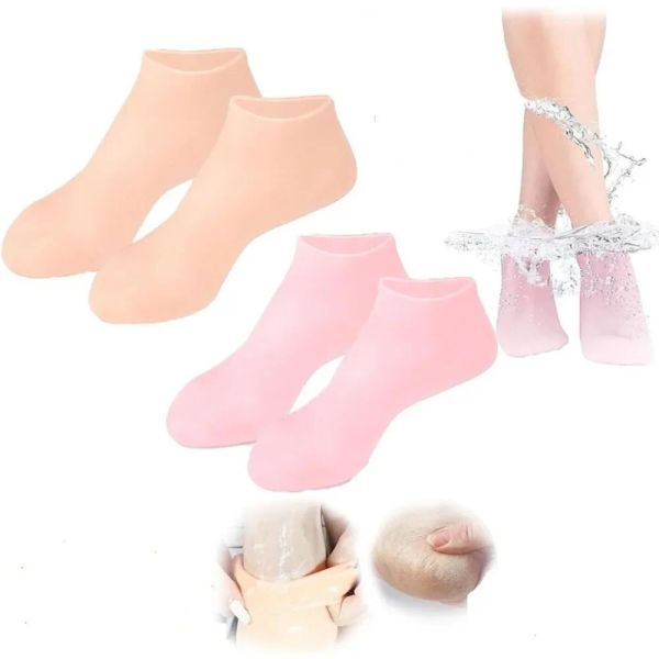 Werkzeug 1Pair Silicon Socken Füße Spa Feuchtigkeitsspendende Gel -Socke Peeling und Verhinderung von Trockenheit Risse Fuß Hautpflege Anti Cracking Socken