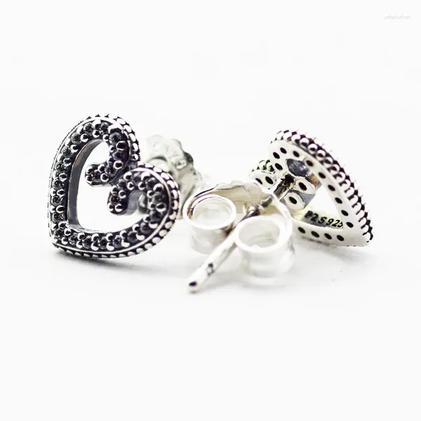 Orecchini per borchie CKK 925 Sterling Silver Heart turbini per donne Gioielli originali Regali di anniversario della moda