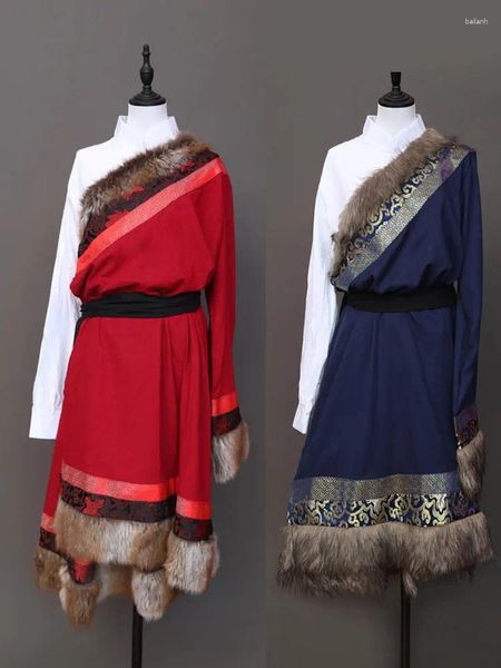 Abbigliamento etnico danza tibetana costume da uomo costumi esame artistico autunno e inverno nazionali