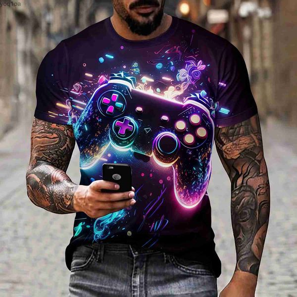 Camisetas masculinas masculas artísticas de entretenimento de entretenimento de entretenimento line sticling shirt 3d impressão casual de manga curta PEL2404