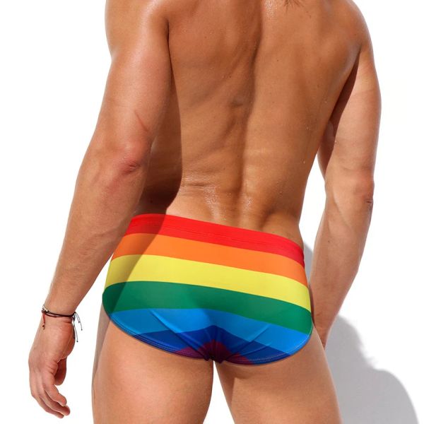 Immersioni calde arcobaleno arcobaleno uomo baret di nuoto tronchi sexy push up uomo da bagno costumi da bagno abito da bagno maschio spiaggia surf sport short