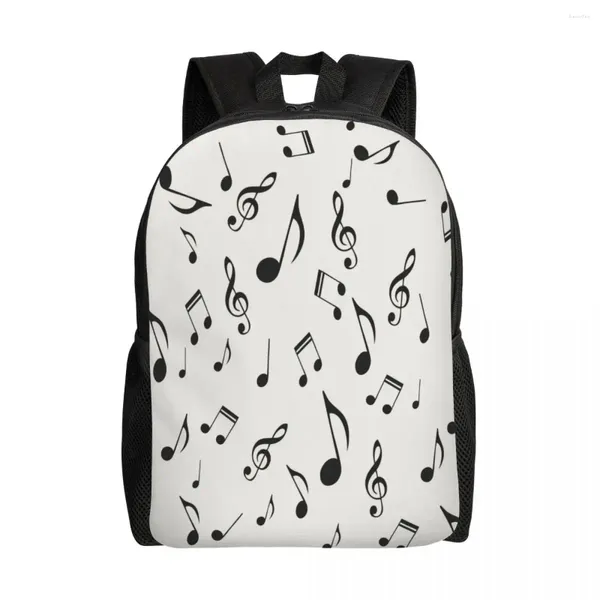 Backpack Unisex ombro casual notas musicais da bolsa escolar laptop rucksack