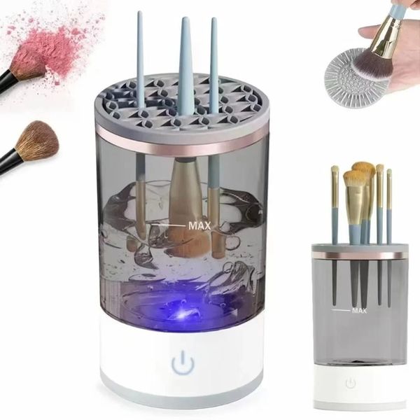 3-в-1 Электрическая макияж для чистки щетки: зарядка USB, автоматическая косметическая щетка быстрое сухое чистящее средство