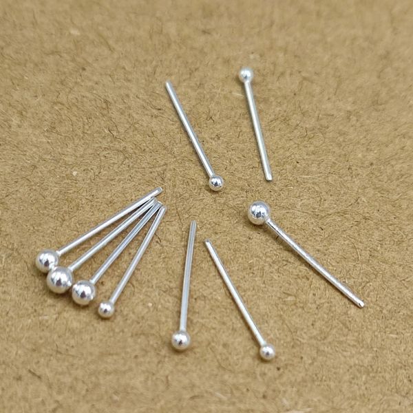 Mücevher 50 adet küçük top burun damızlık tel pin piercing 1.2mm 1.5mm 1.8mm 2mm 2,5mm nariz piercing takı 925 Sterling Gümüş