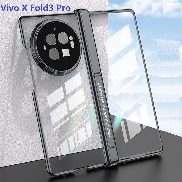 Прозрачная для Vivo x Fold 3 Pro Case Case Case Stand Stand Magnetic шарнирная защитная пленка крышка пленки