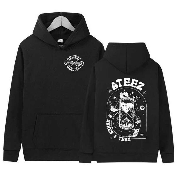 Herren Hoodies Sweatshirts Korean Ateez Fin WJLL Album Konzert 2024 Hoodie Männer Frauen Hip Hop Kpop Kleidung Sweatshirt Y2k Casual Pullover übergroße Hoodies 240424