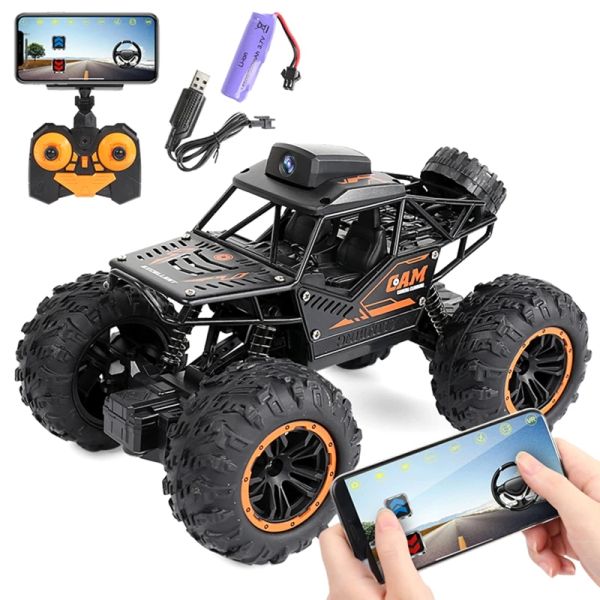 Araba 2.4g Denetleyici Uygulaması Uzaktan Kumanda Kamera Yüksek Hızlı Drift Offroad Araç 4WD Çift Direksiyon Buggy RC Rock Trawler