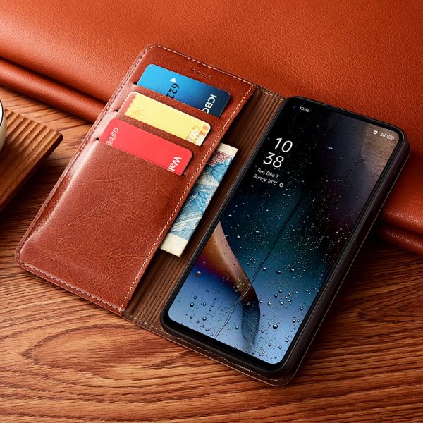 Fälle Luxus echtes Leder -Brieftasche Hülle für Xiaomi Redmi Note 12 12r 12s Pro plus Xiaomi 13 13T Pro Lite Ultra Magnetic Flip Cover