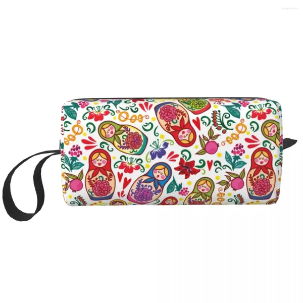 Aufbewahrungstaschen Russische Puppe Babushka matryoshka Make -up -Tasche für Frauen Reisen Kosmetischen Organisator süße Toilettenmaschine