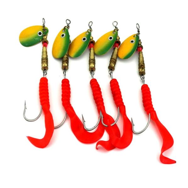 10 шт. Новая металлическая ложка Spinnerbait Fishing Pell Soft Bait с одиночными крючками для рыбалки Wobbler приманки 105CM73G4030327